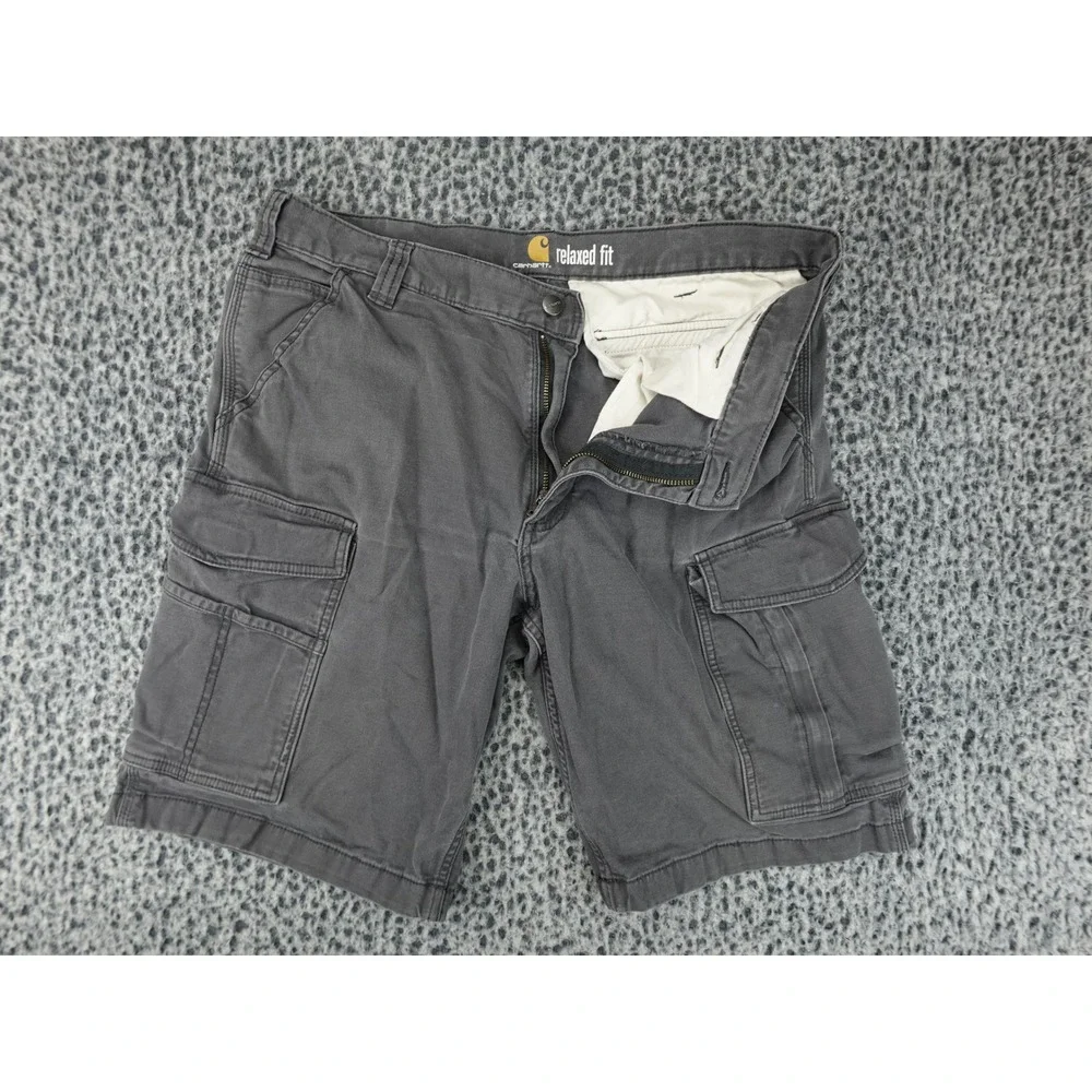 Carhartt Cargo Shorts Mens 36 Gray Relaxed Fit Canvas Workwear Utility 11613